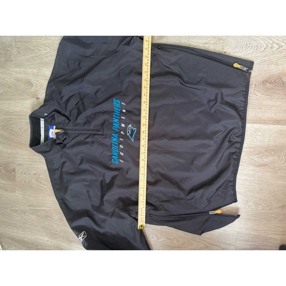 Reebok NFL Carolina Panthers Equipment Quarter Zip Windbreaker Jacket Mens XL - Picture 2 of 7